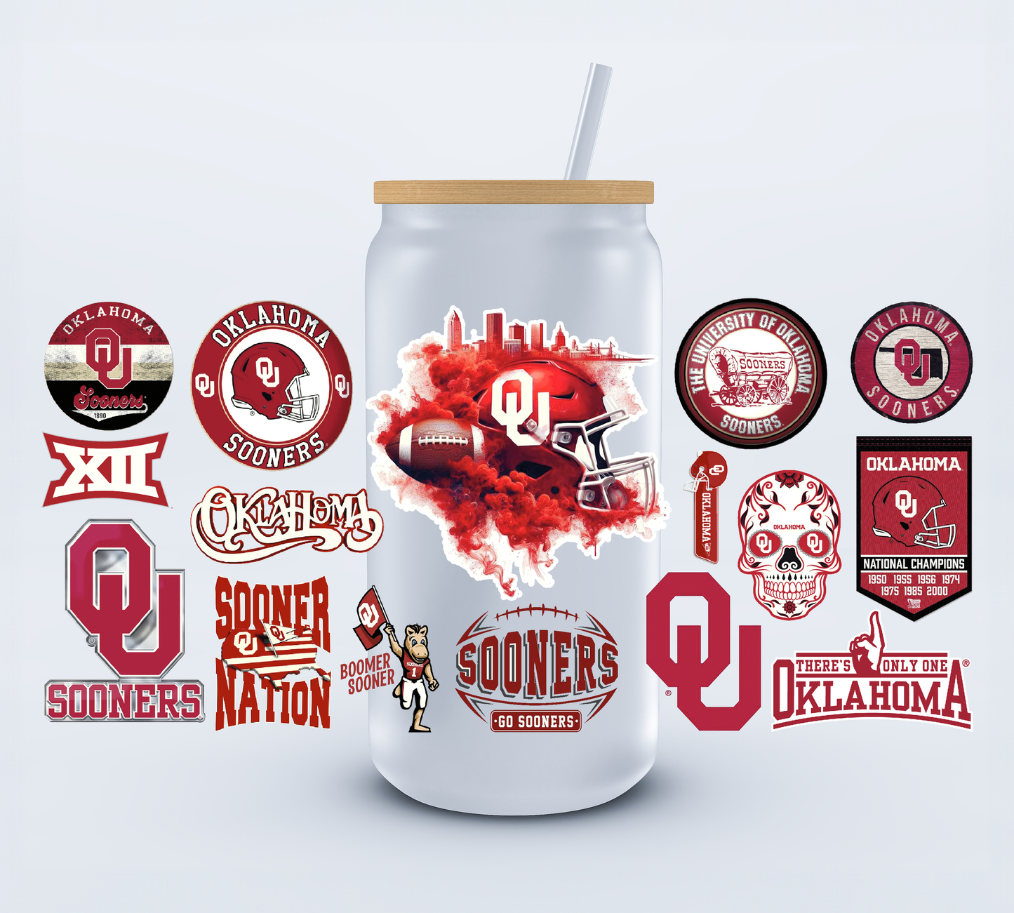 UVDTF Sports Sooners Libbey Cup Wrap 16oz