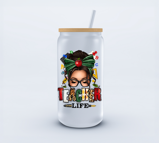 3.75x4.40 inch UVDTF Teacher Life Libbey Cup Wrap Ju-Nel Fashion Boutique