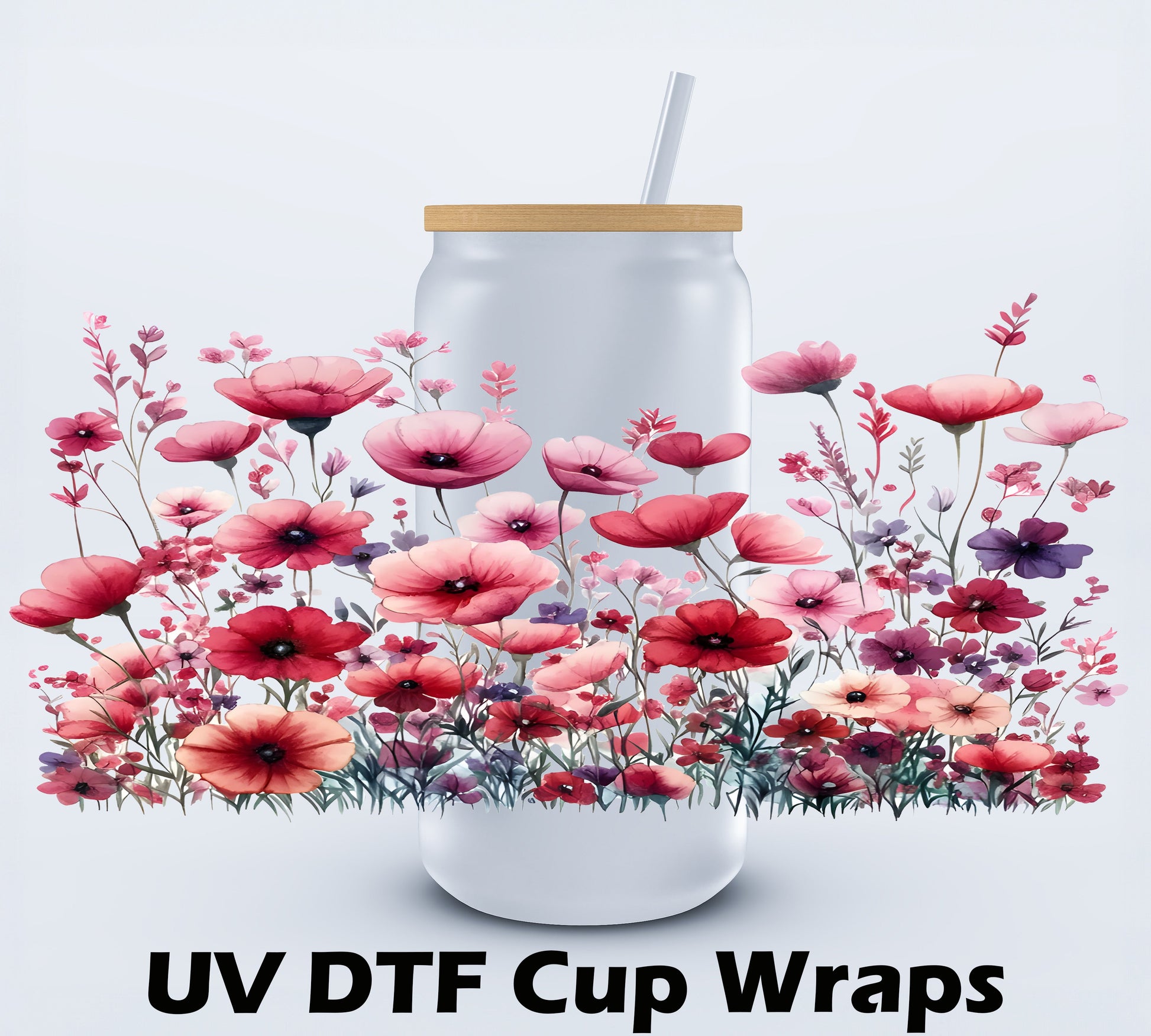 UVDTF Wild Flowers 16oz Libby Cup wrap Ju-Nel Fashion Boutique