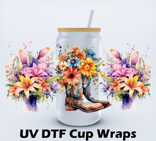 Floral Water Color Libbey Cup Wrap 16oz (Copy) Ju-Nel Fashion Boutique