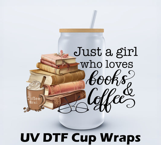 UVDTF Book and Coffee 7x4 inch Decal Ju-Nel Fashion Boutique