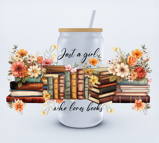 UVDTF Book Love 16 oz Libbey Cup Wrap Ju-Nel Fashion Boutique