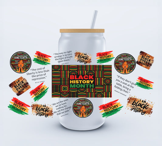 UVDTF Black History 16oz Libbey Cup Wrap Ju-Nel Fashion Boutique
