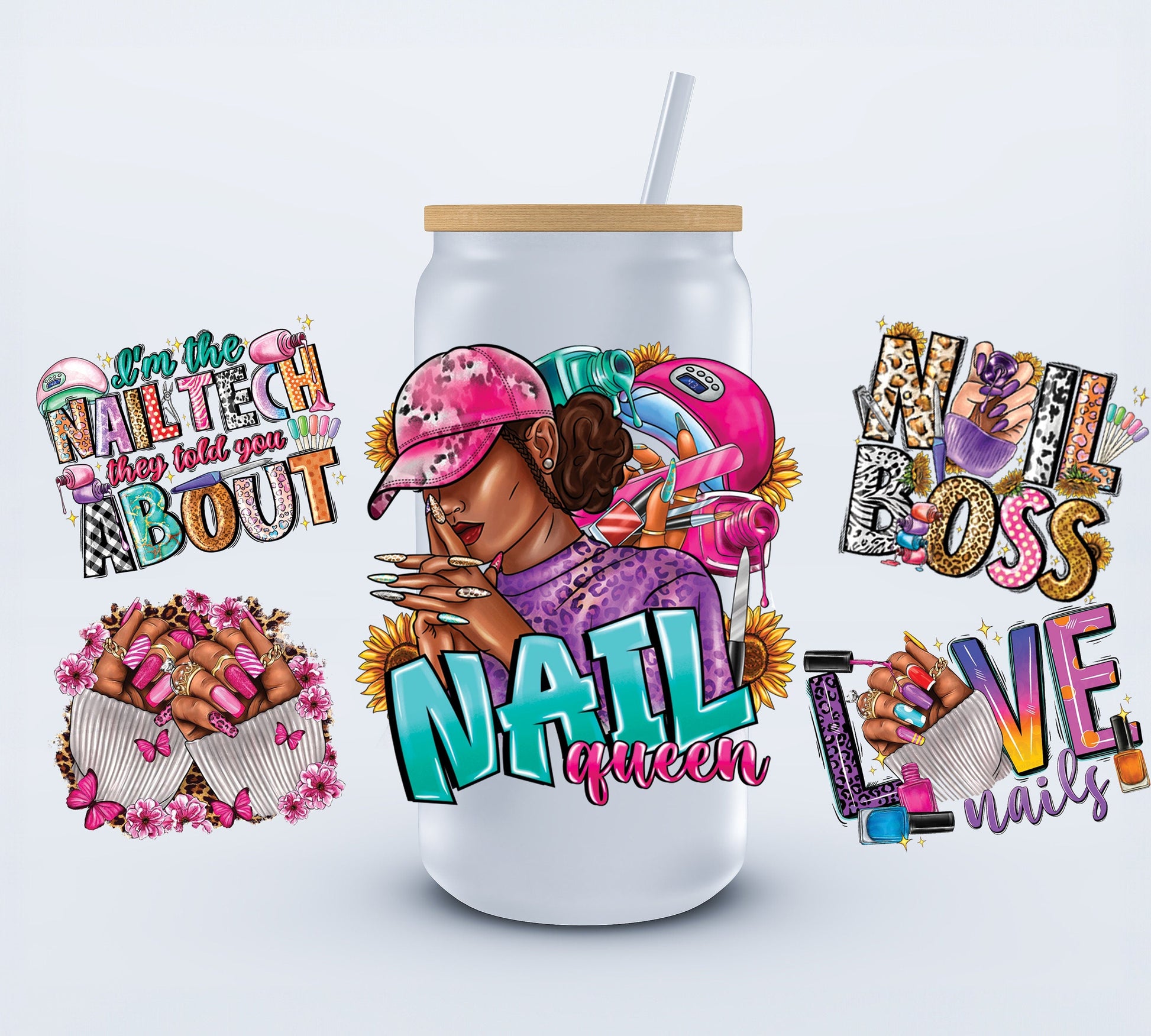 UVDTF Nail Tech Life 16oz Libbey Cup Wrap Ju-Nel Fashion Boutique