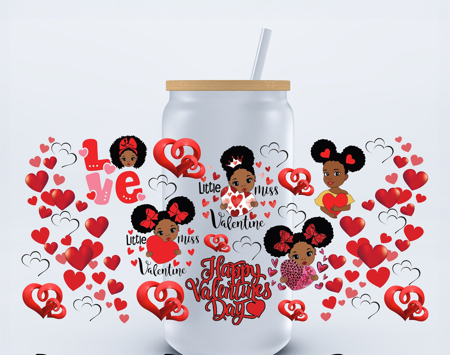 UVDTF Little Miss Valentine 16oz Libbey Cup Wrap Ju-Nel Fashion Boutique