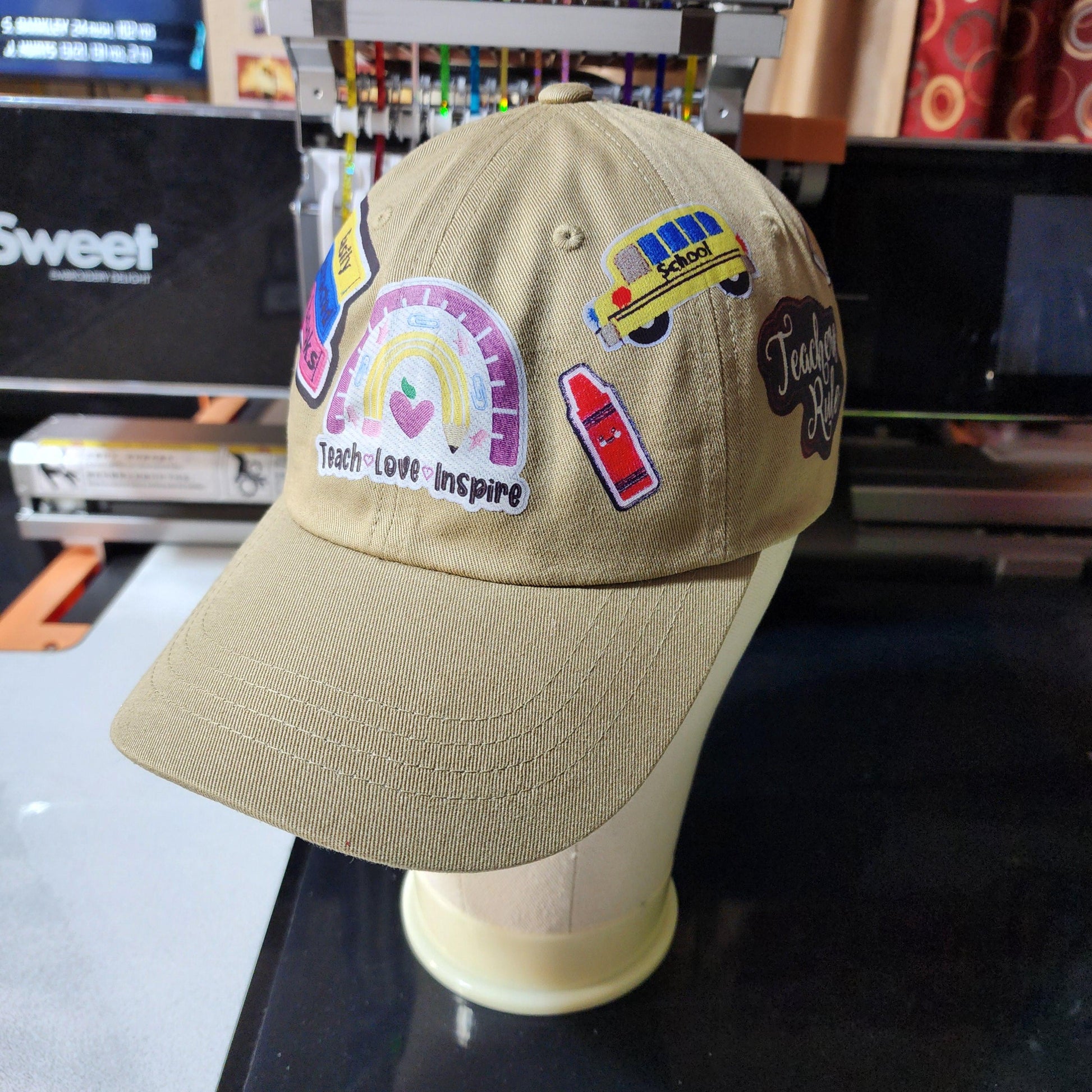 Teacher Faux Embroidery Unstructured  Cap Ju-Nel Fashion Boutique