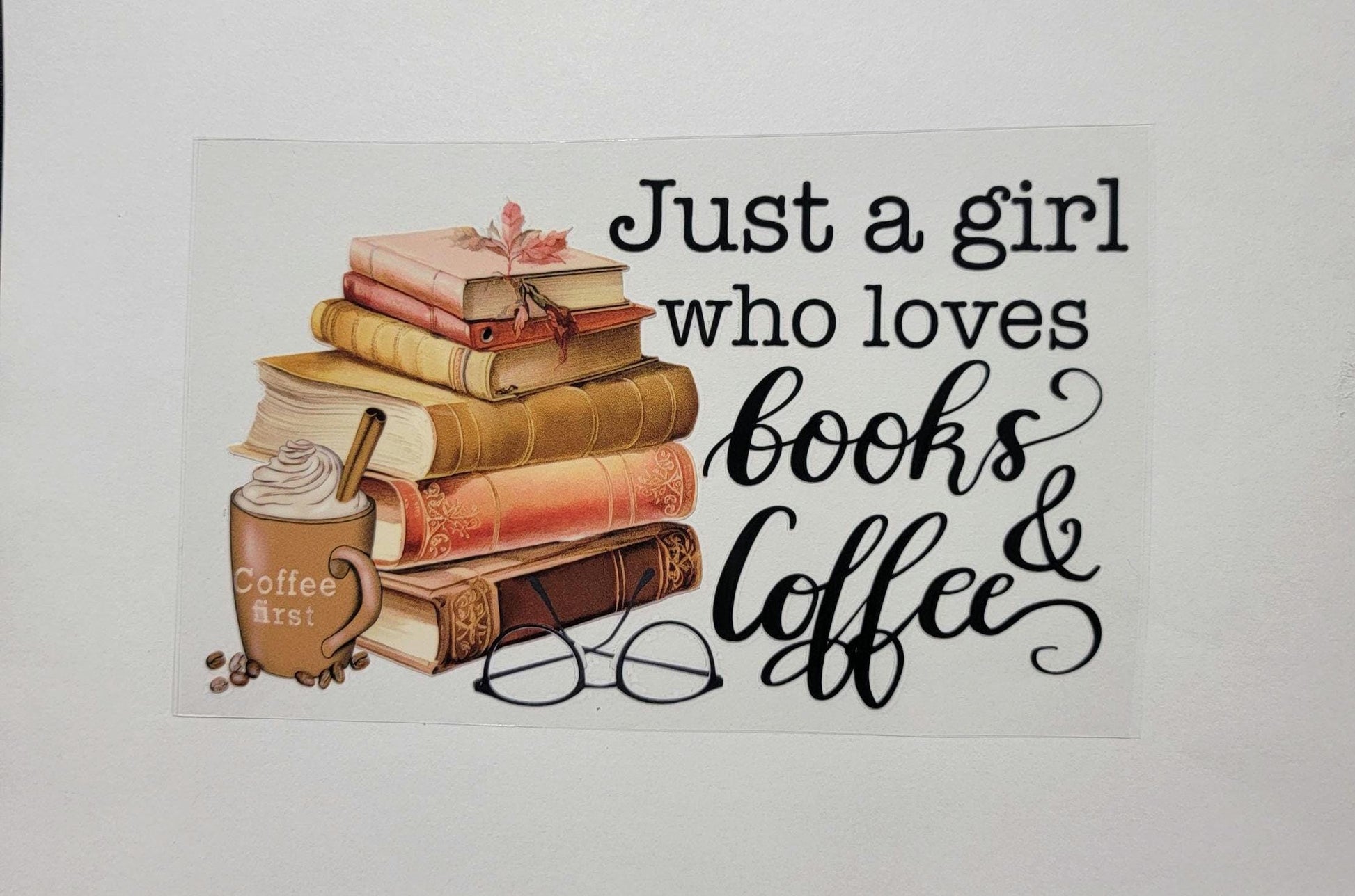 UVDTF Book and Coffee 7x4 inch Decal Ju-Nel Fashion Boutique