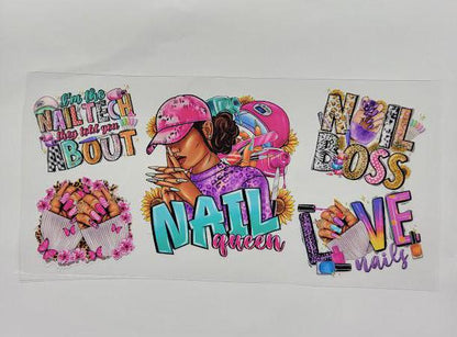 UVDTF Nail Tech Life 16oz Libbey Cup Wrap Ju-Nel Fashion Boutique