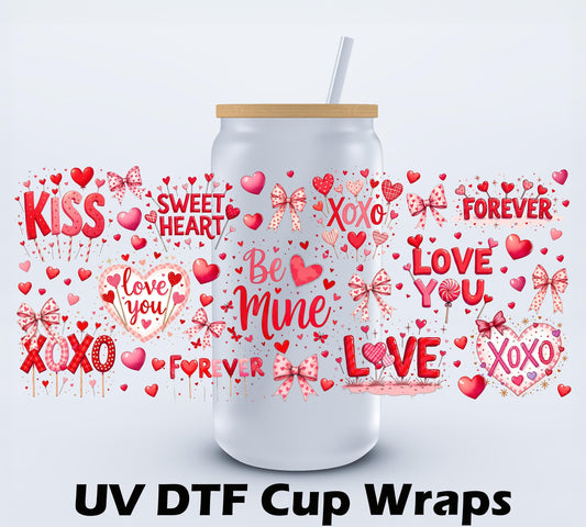 UVDTF Be Mine Valentines 16oz Libbey Cup Wrap Ju-Nel Fashion Boutique