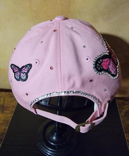 Pink 78 Free Style Rhinestone Hope Unstructured Cap Ju-Nel Fashion Boutique