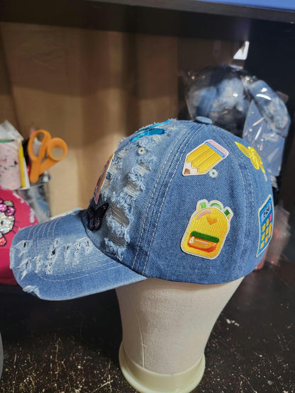 Handcrafted Khaki Distressed  Unstructured Nurse Cap Ju-Nel Fashion Boutique