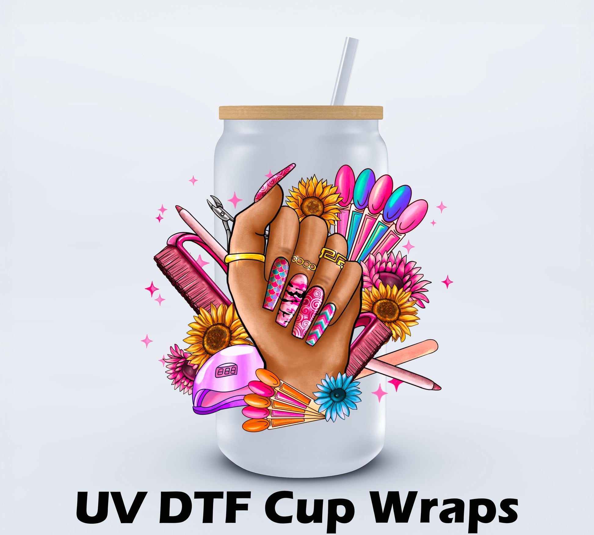 UVDTF Nail Boss 16oz Libbey Cup Wrap Ju-Nel Fashion Boutique