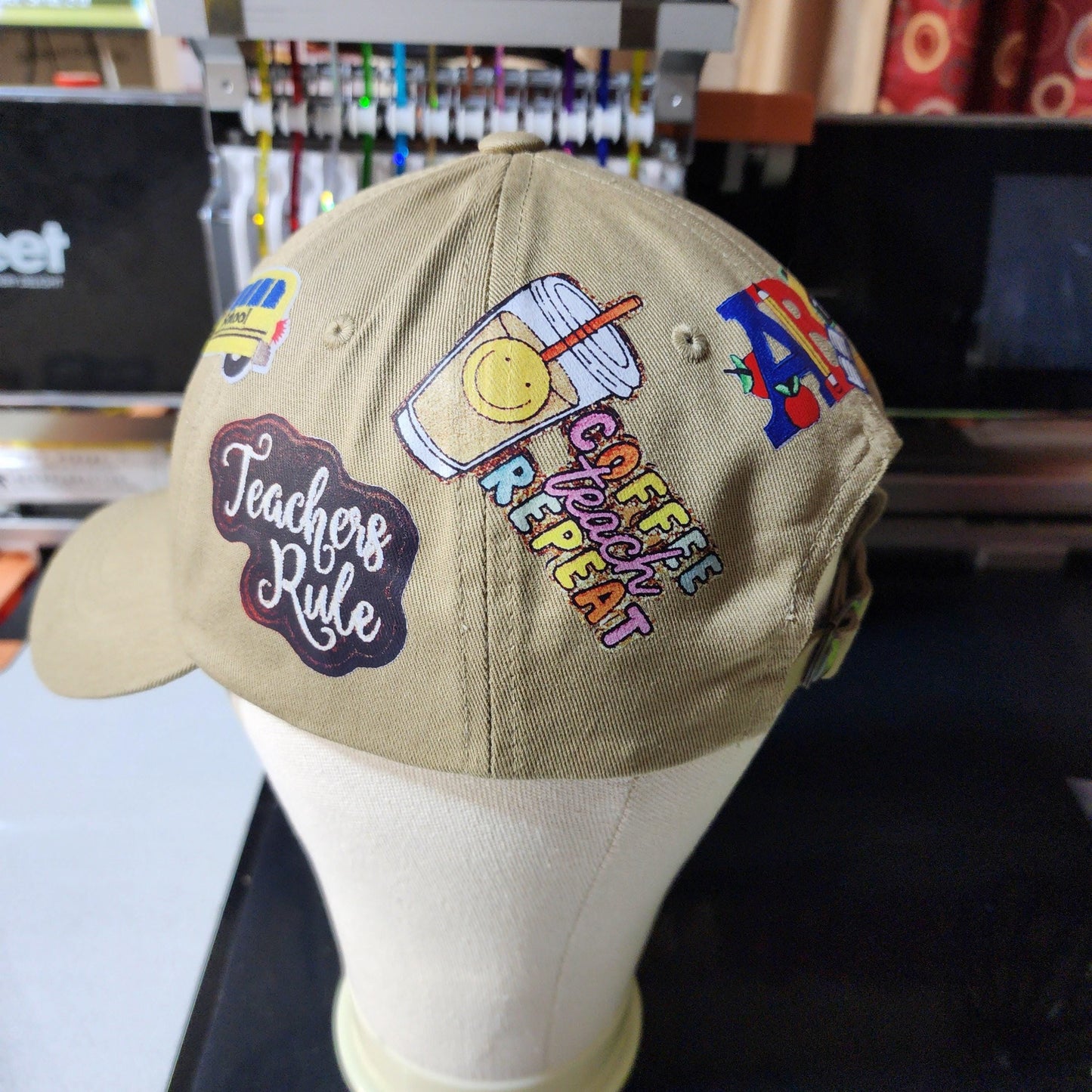 Teacher Faux Embroidery Unstructured  Cap Ju-Nel Fashion Boutique