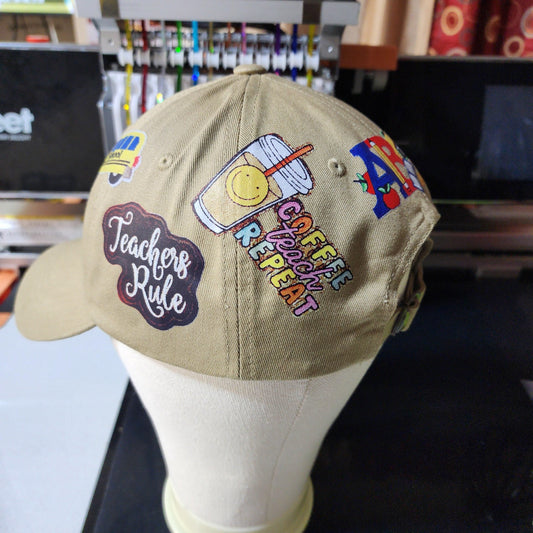 Teacher Faux Embroidery Unstructured  Cap Ju-Nel Fashion Boutique