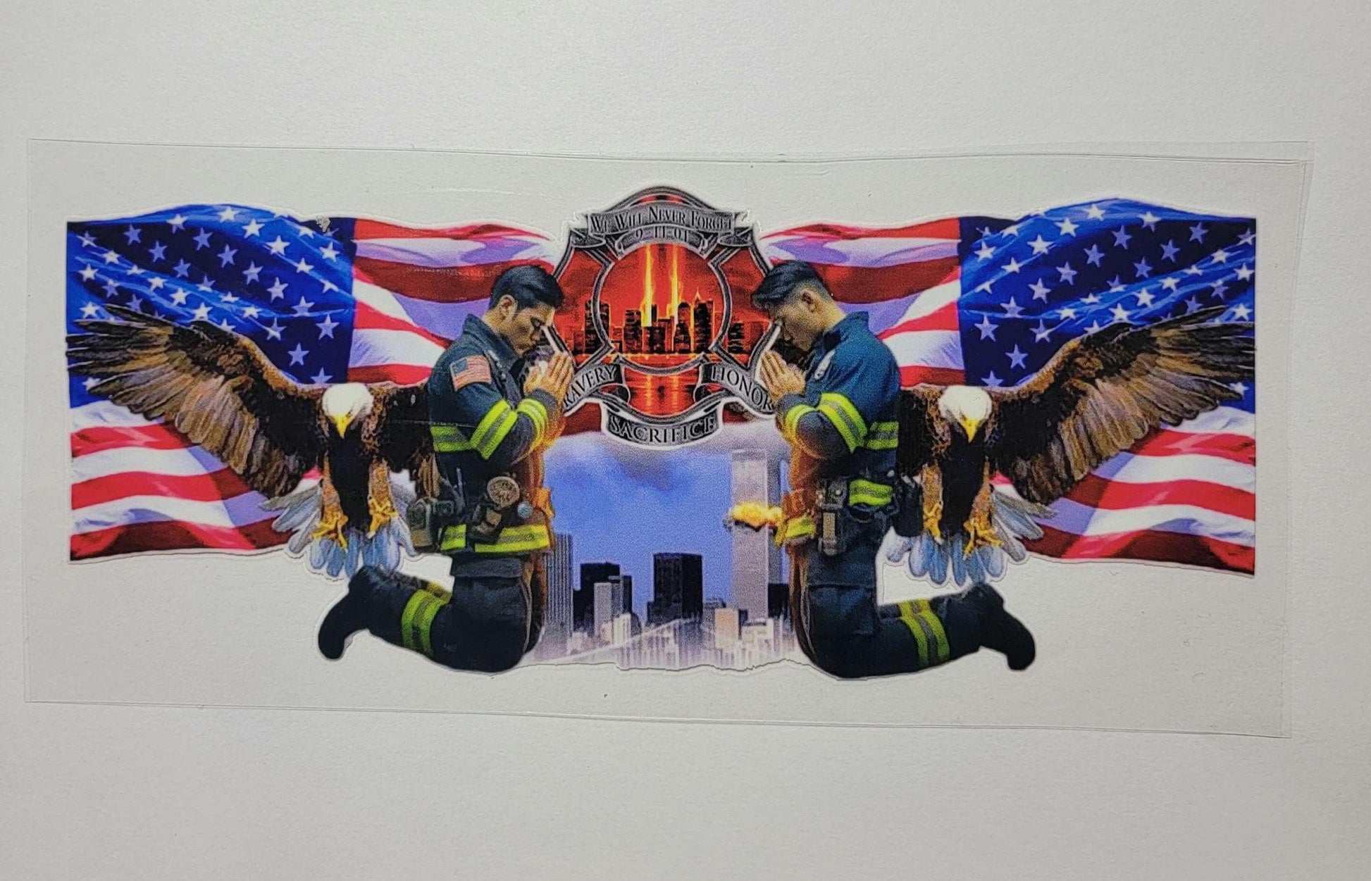 UVDTF 911 Fire Fighter  Libbey cup wraps Ju-Nel Fashion Boutique