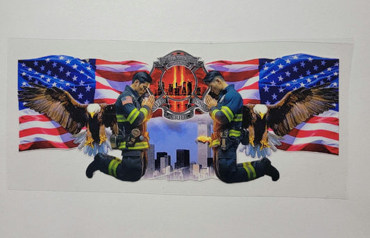 UVDTF 911 Fire Fighter  Libbey cup wraps Ju-Nel Fashion Boutique