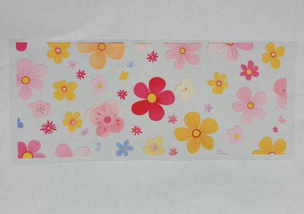 UVDTF Flowers 16oz Libbey Cup Wrap Ju-Nel Fashion Boutique