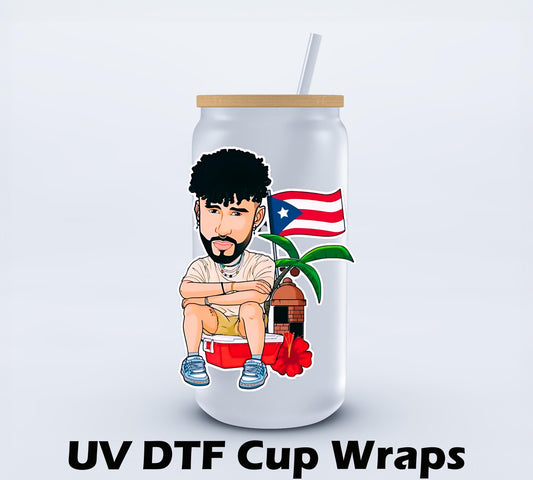 UVDTF Bad Bunny Puerto Rico decals Ju-Nel Fashion Boutique