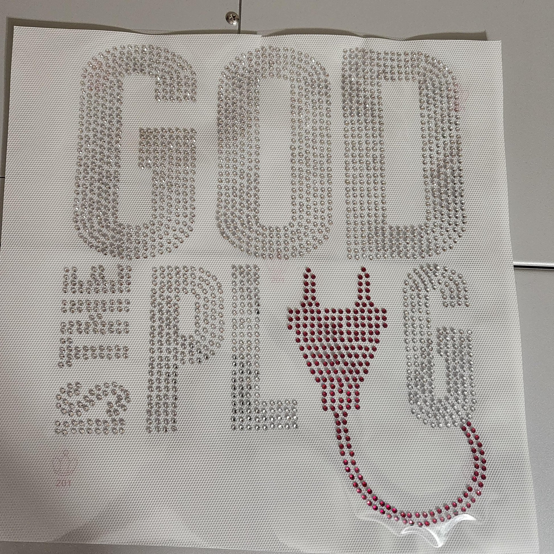 God is the Plug Hotfix Rhinestone Transfer 9.25x11 Ju-Nel Fashion Boutique