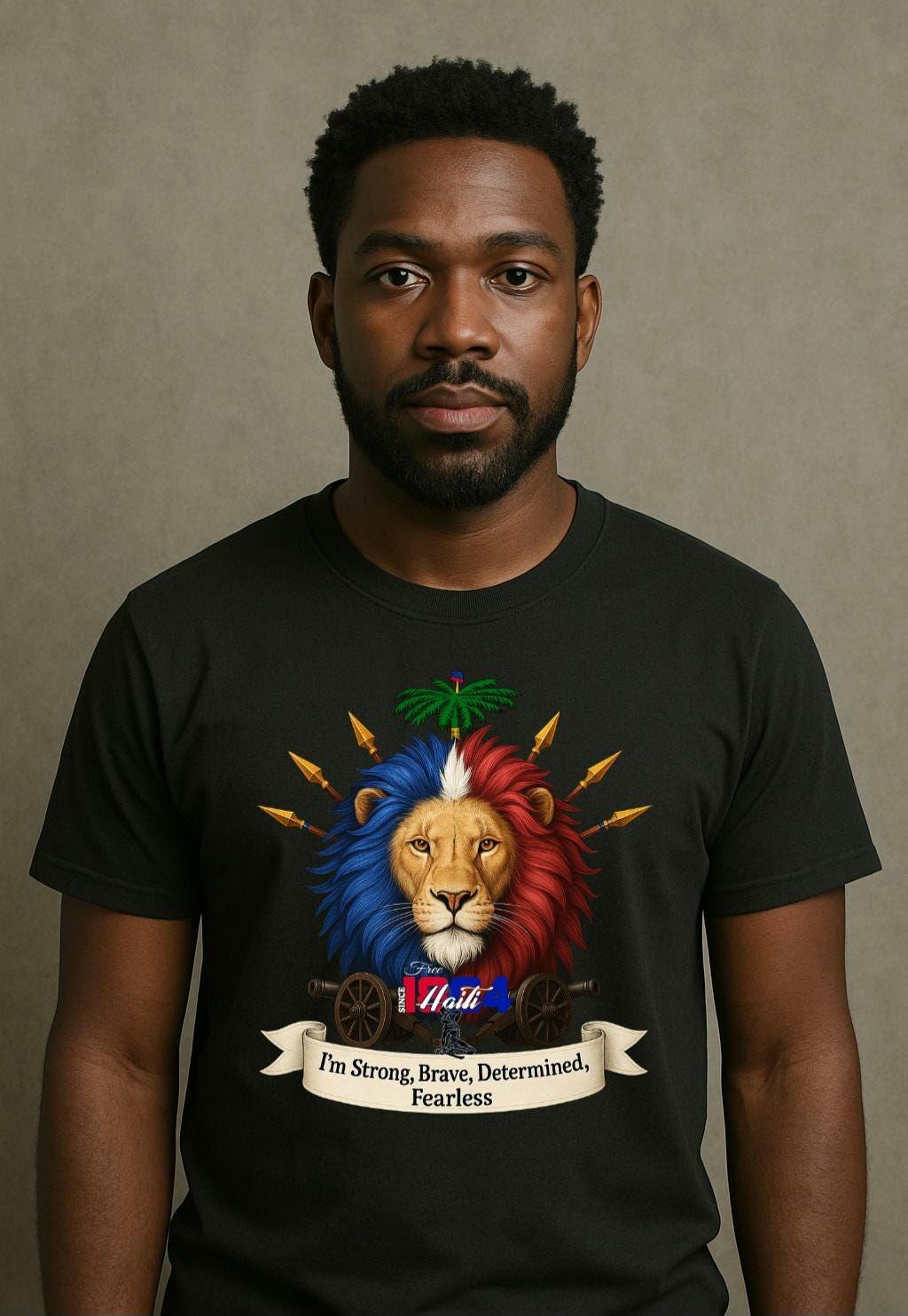 Haiti Lion Head 1804 Neg Mawon Tshirt Ju-Nel Fashion Boutique