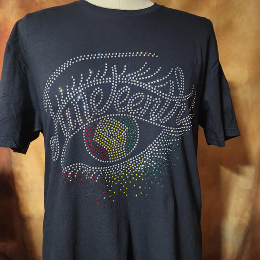 Juneteenth Eye Rhinestone Tshirt Ju-Nel Fashion Boutique