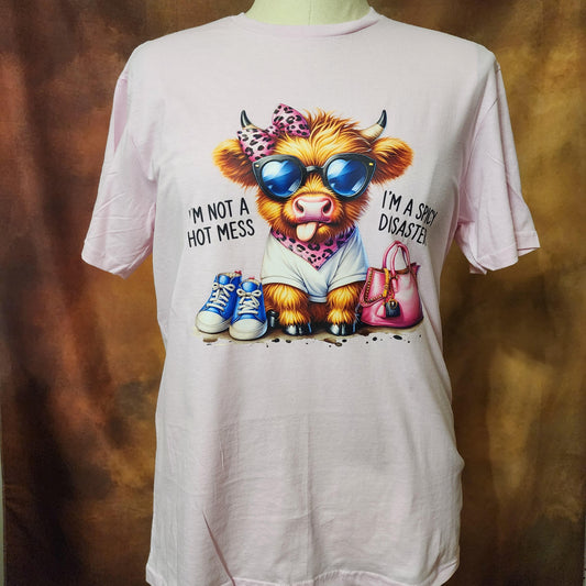 I'm a Hot Mess Highland Cow tshirt Ju-Nel Fashion Boutique