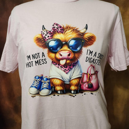 I'm a Hot Mess Highland Cow tshirt Ju-Nel Fashion Boutique