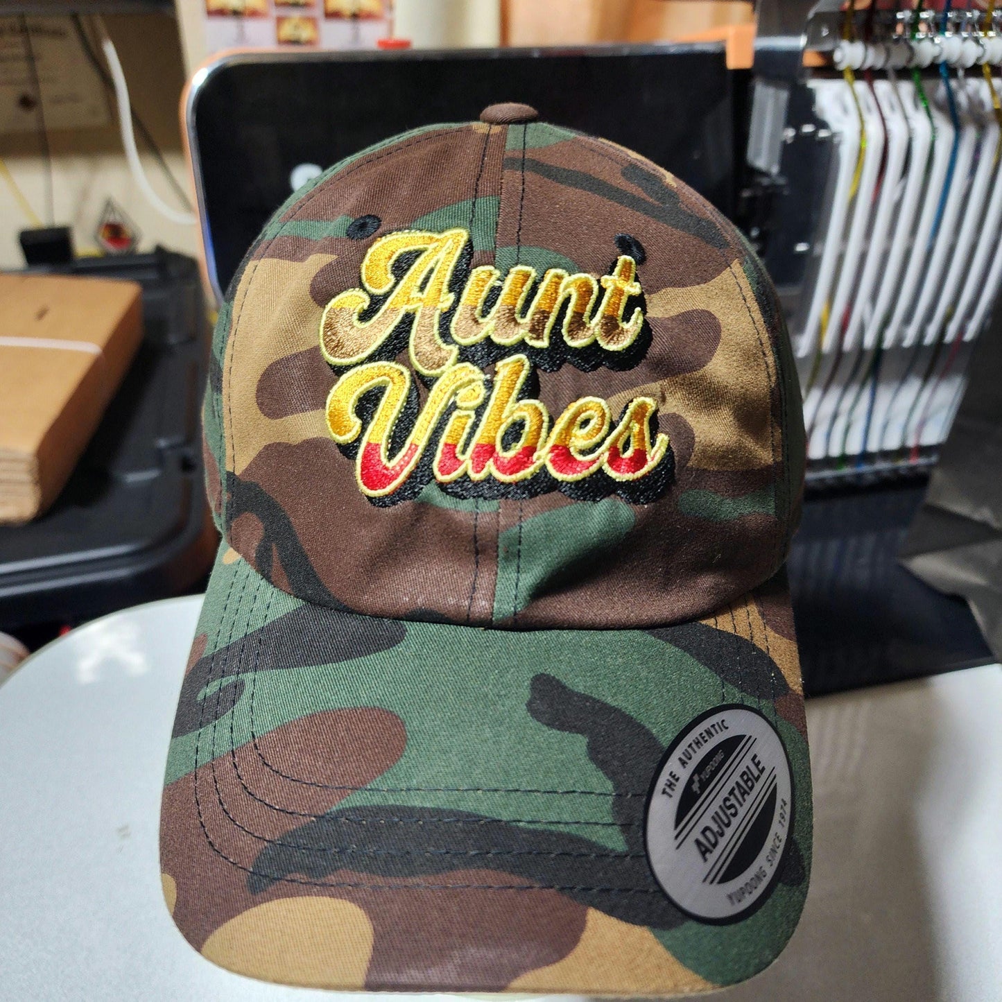 Aunt Vibes Unstructured Camo Cap Ju-Nel Fashion Boutique