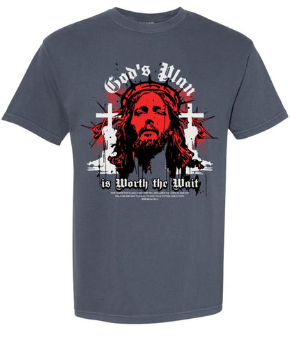 God's Plan is Worth the Wait Christian Graphic T-Shirt Ju-Nel Fashion Boutique