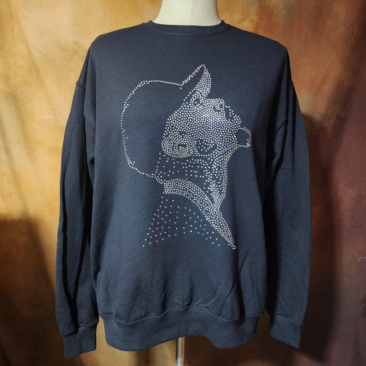 Chris Brown Silhouette Rhinestone Inspired Crew neck sweatshirt Ju-Nel Fashion Boutique