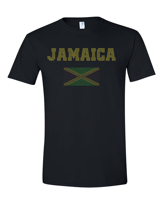 Jamaica Flag Rhinestone T-Shirt Ju-Nel Fashion Boutique