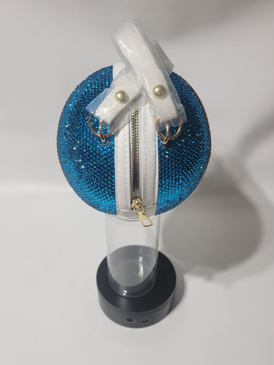 Handcrafted Saint Lucia Flag Crossbody Rhinestone Purse