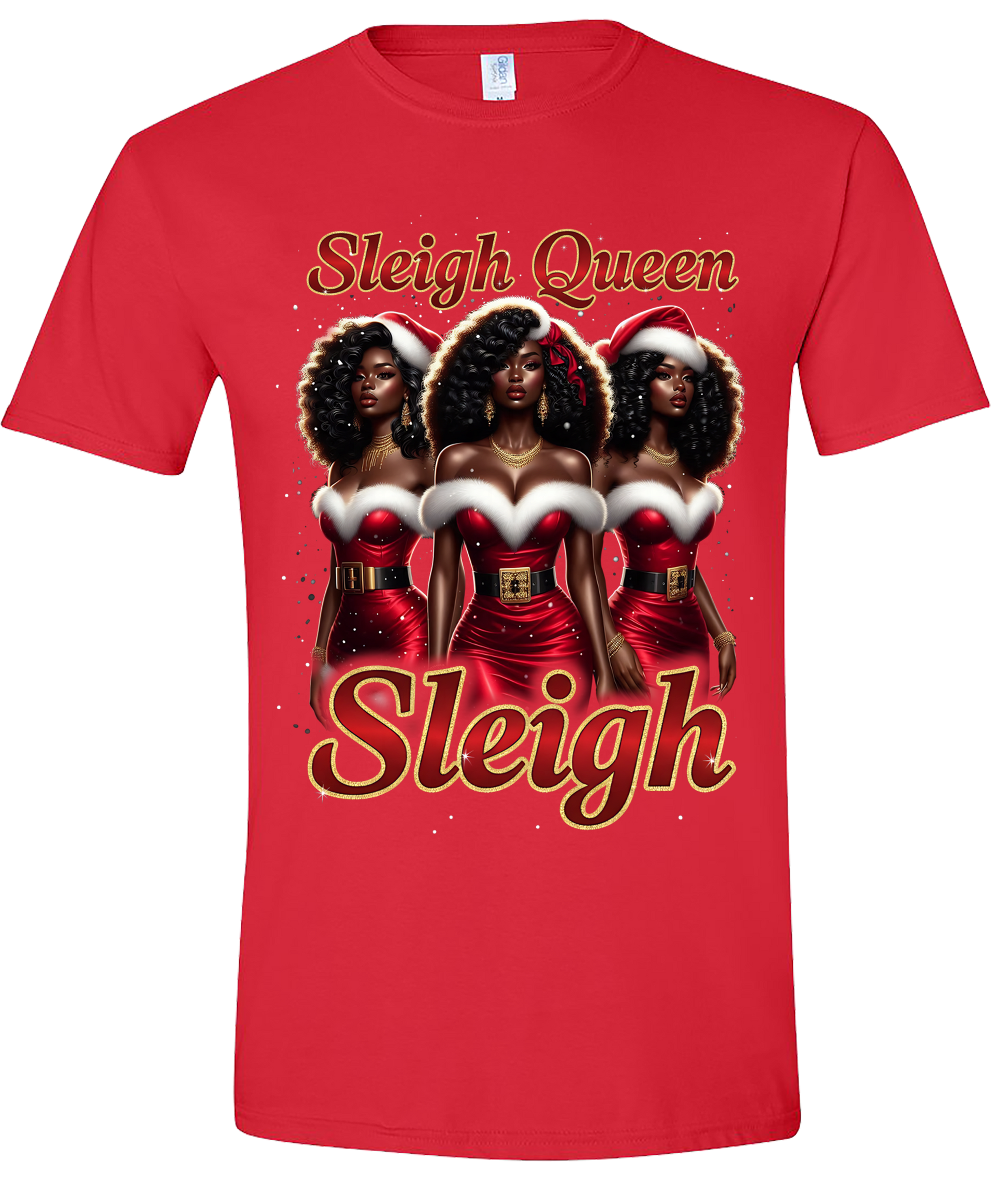 Sleigh Queen Christmas Shirt – Holiday Black Santa Babe Tee Ju-Nel Fashion Boutique