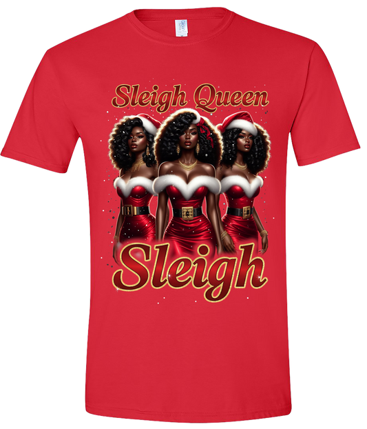 Sleigh Queen Christmas Shirt – Holiday Black Santa Babe Tee Ju-Nel Fashion Boutique