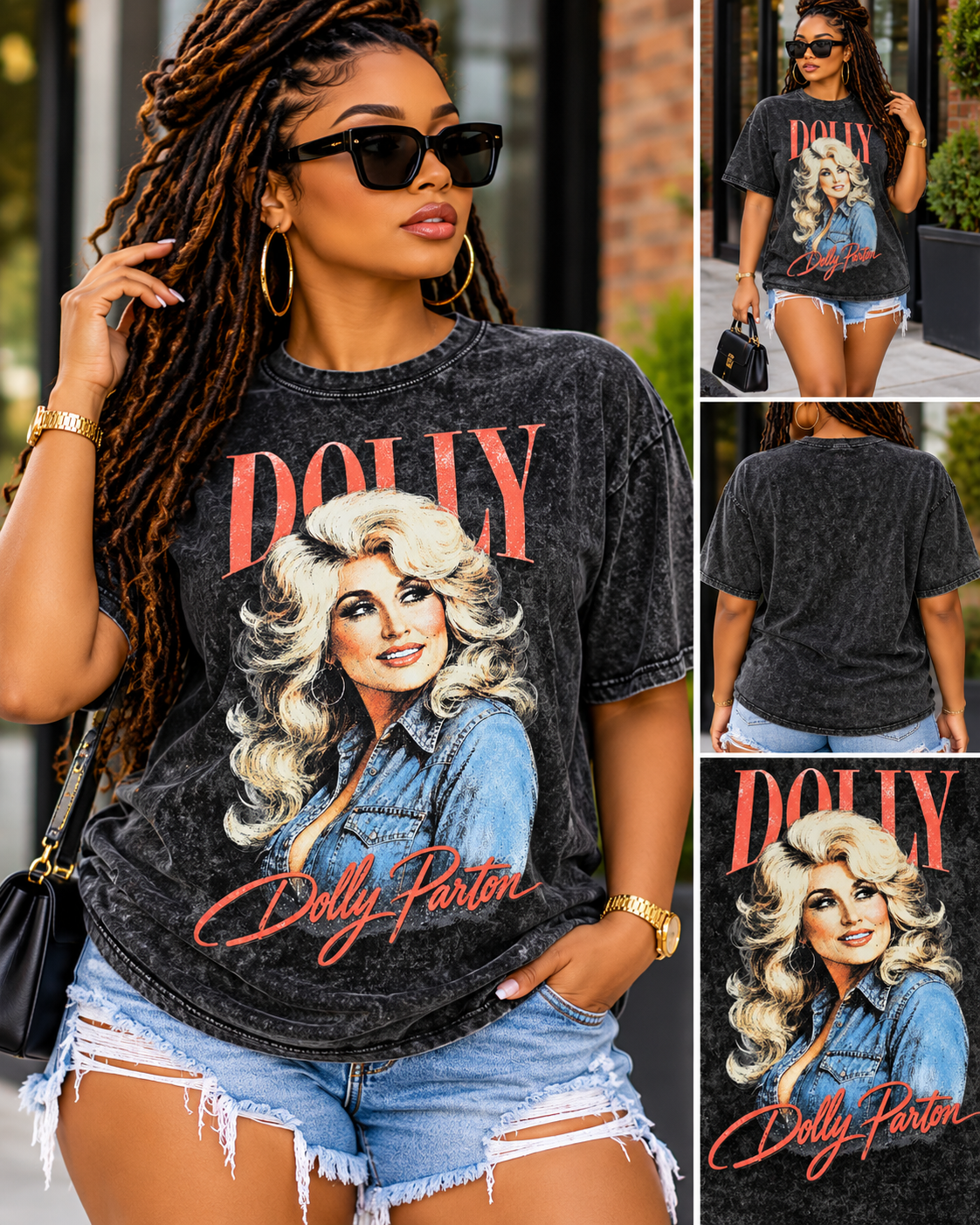 Dolly Parton Inspired Vintage Graphic T-Shirt – Western Country Music Tee