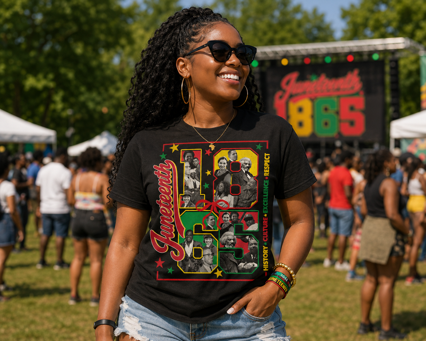 Juneteenth 1865 Icons Graphic T-Shirt