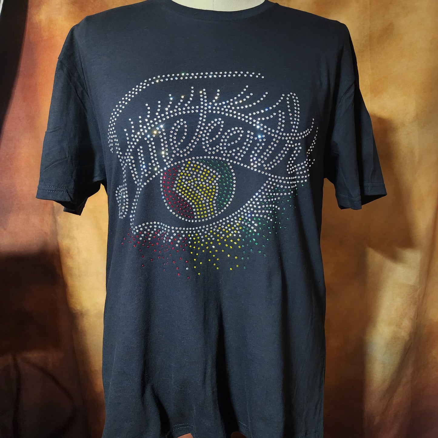 Rhinestone “Juneteenth” Eye Graphic T-Shirt – Handmade Bling Statement Tee